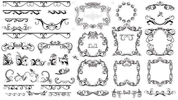 free vector Very useful set of europeanstyle pattern vector